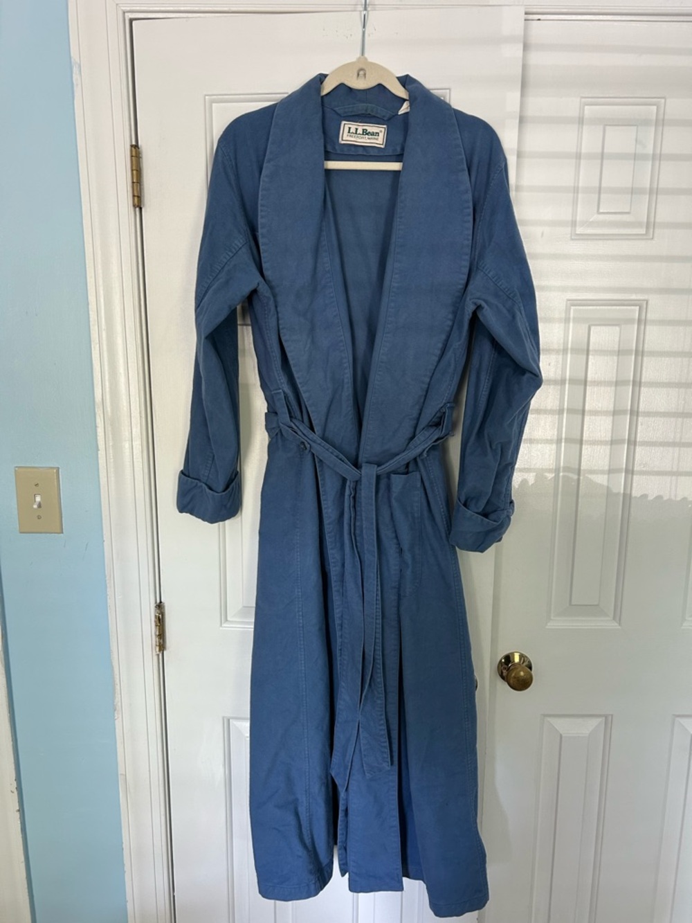 L. L. Bean Blue Flannel Bathrobe X-Large